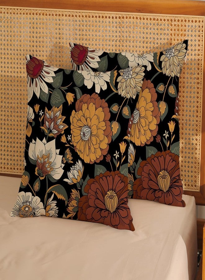 OFIRD Boho Pillow Covers 18x18 Pack of 2,Vintage Black Floral Throw Pillow Cover Spring Summer Bohemian Botanical Flower Pillowcase Outdoor Decorative Linen Cushion Case for Sofa Home Decor - Image 5