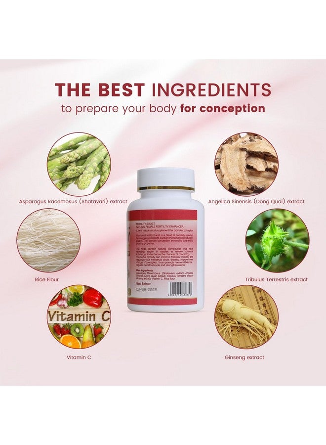 Wins Town أقراص وينز تاون للخصوبة للنساء، مكملات الفيتامينات قبل الولادة للإناث، دعم الإباضة، الحمل وتوازن الهرمونات، 60 قرص - Image 5