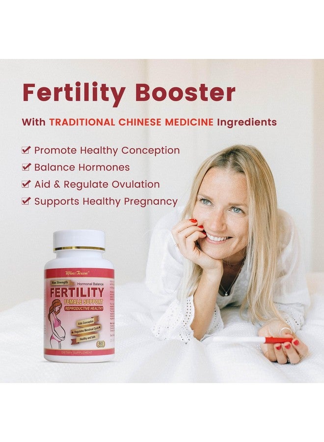 Wins Town أقراص وينز تاون للخصوبة للنساء، مكملات الفيتامينات قبل الولادة للإناث، دعم الإباضة، الحمل وتوازن الهرمونات، 60 قرص - Image 2