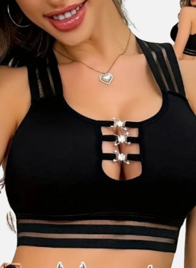 هنادى برا  حريمي باللون الأسود فري سايز حتى 80 كيلو - Image 3