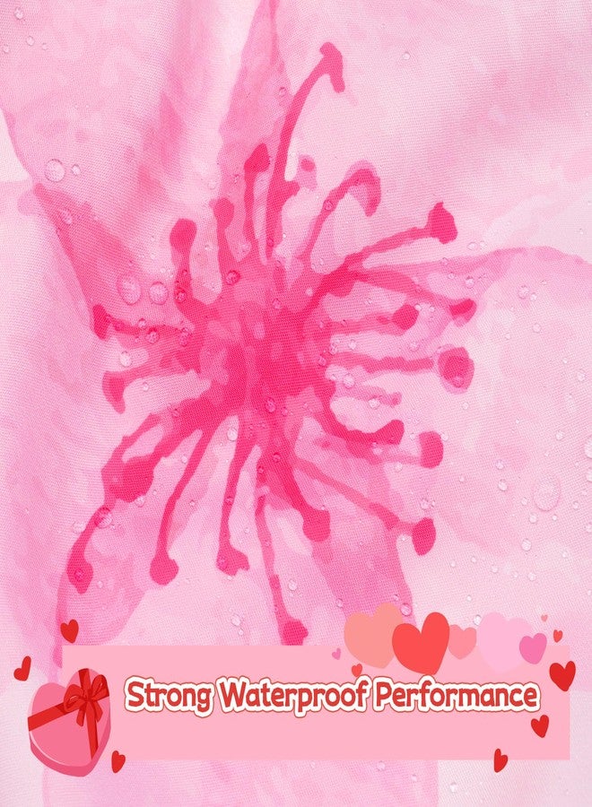 LSYDCARM Cherry Shower Curtain, Pink Shower Curtain with Floral Heart Cherry Decoration, 71x71 Inches Waterproof Fabric Bathtub Curtains for Girls Kids Bathroom Decor - Image 5