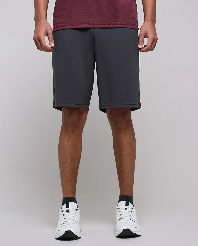 R&B Solid Shorts with Drawstring Waist