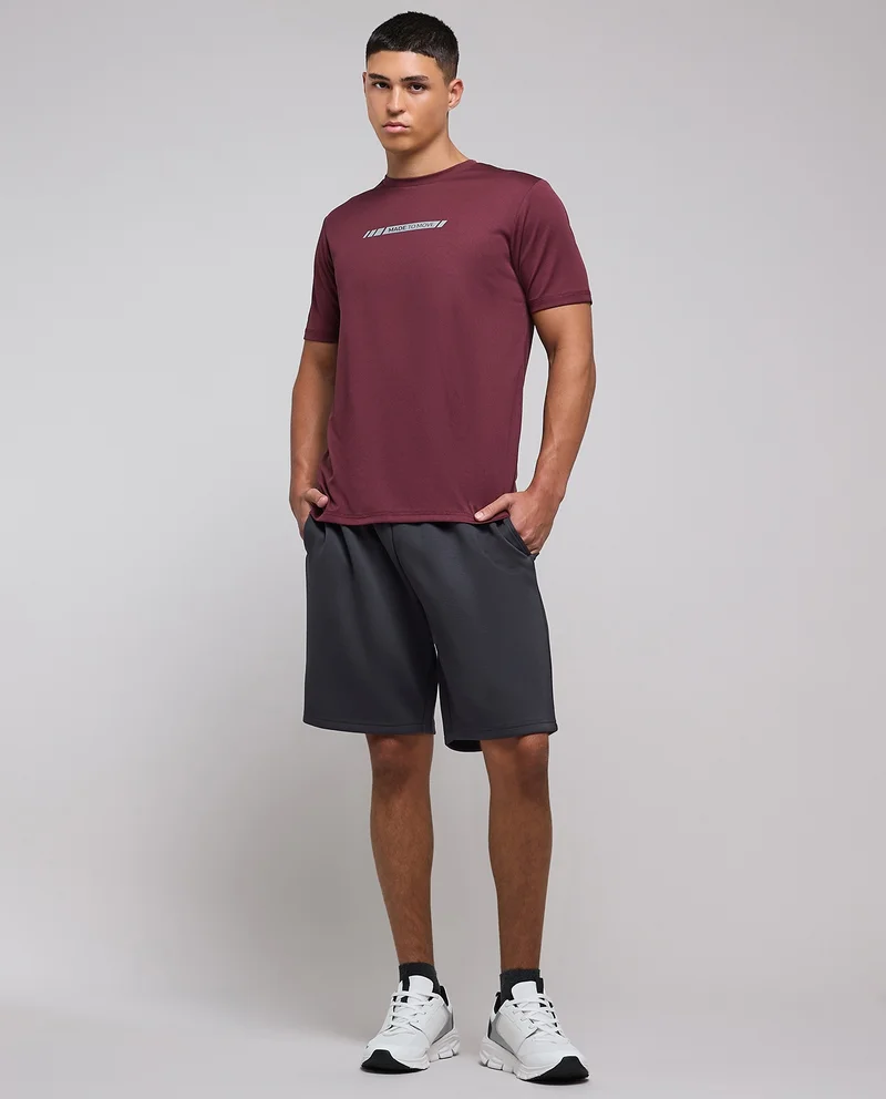 R&B Solid Shorts with Drawstring Waist