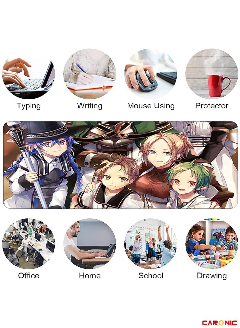 Large Gaming Mouse Pad with Superior Micro Weave Cloth Extended Desk Mousepad with Stitched Edges Non-Slip Base Water Resist Keyboard Pad For Gamer And Office Home MT 199