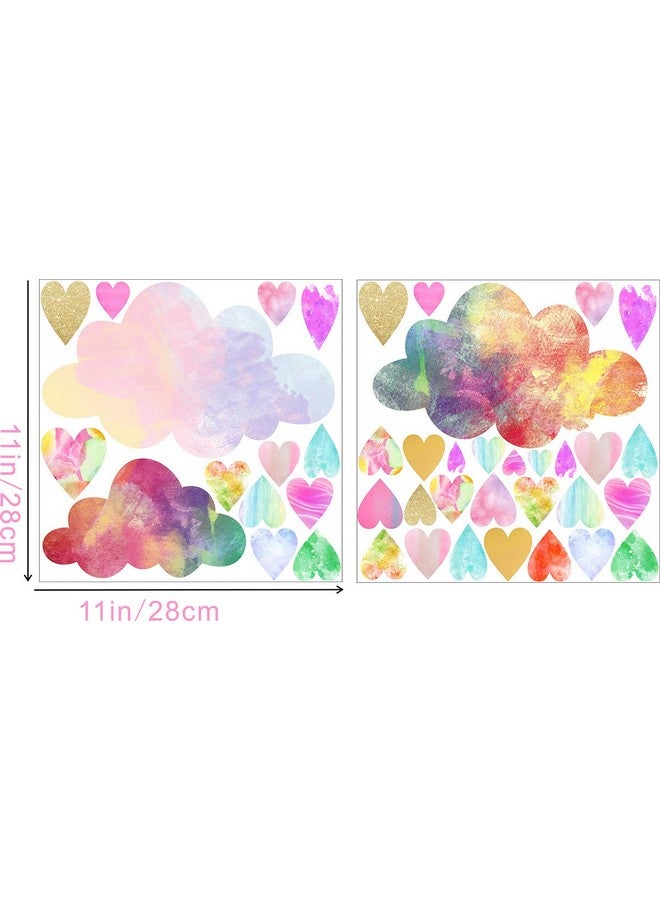 إياسو ملصقات حائط على شكل سحابة، ملصقات جدارية على شكل قلب، قابلة للإزالة وقابلة للتقشير واللصق، ملصقات جدارية لديكور غرفة الأطفال الصغار - Image 5