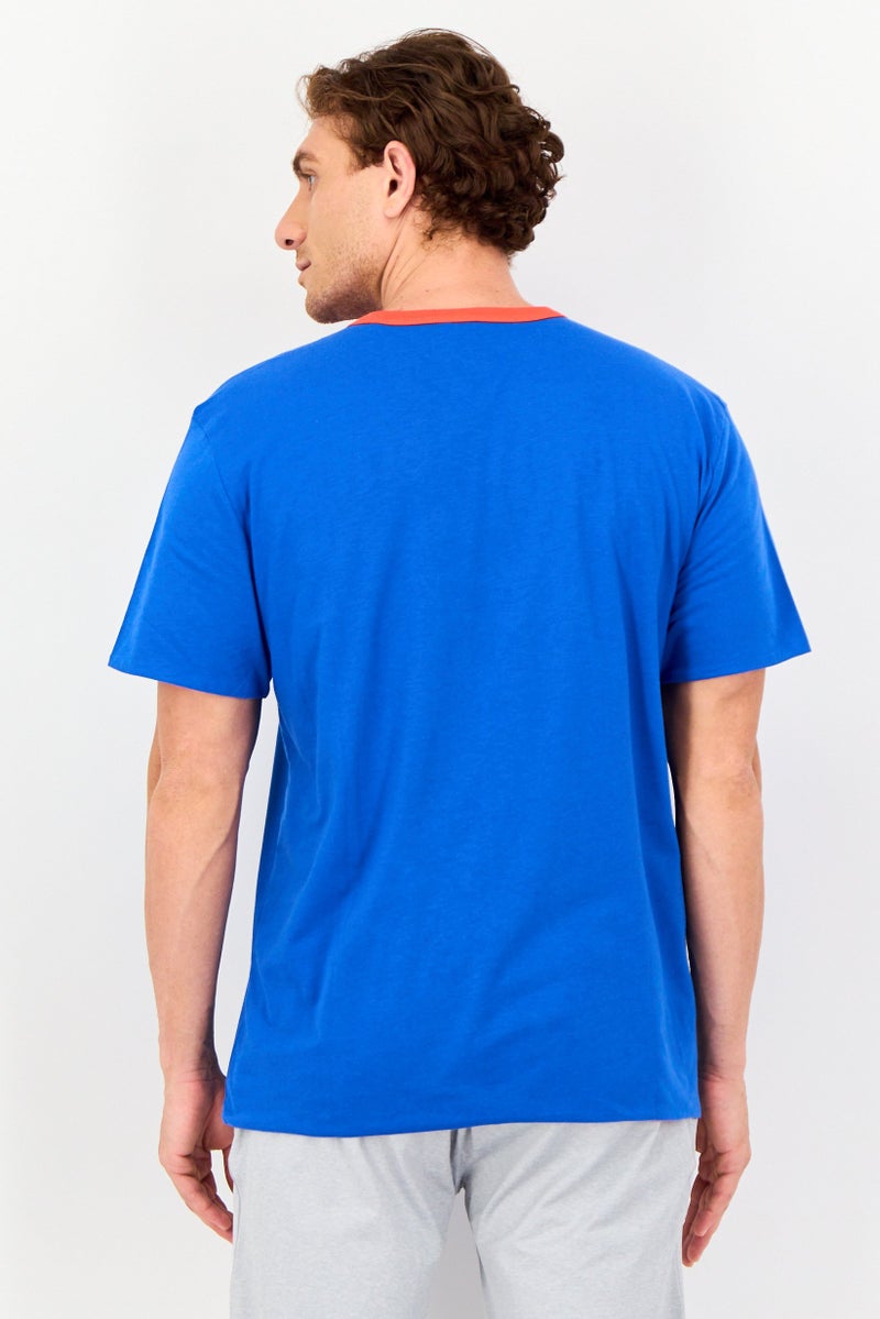 Champion Men Sportswear Fit Brand Logo Short Sleeve Outdoor T-Shirt, Blue - Image 3