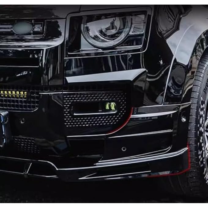 Wusecssy Black Front Bumper Trims Lip Cover fit for 2020-2026 Land Rover Defender 110 130 90 - Image 3