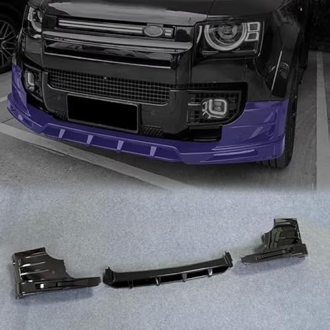 Wusecssy Black Front Bumper Trims Lip Cover fit for 2020-2026 Land Rover Defender 110 130 90 - Image 1