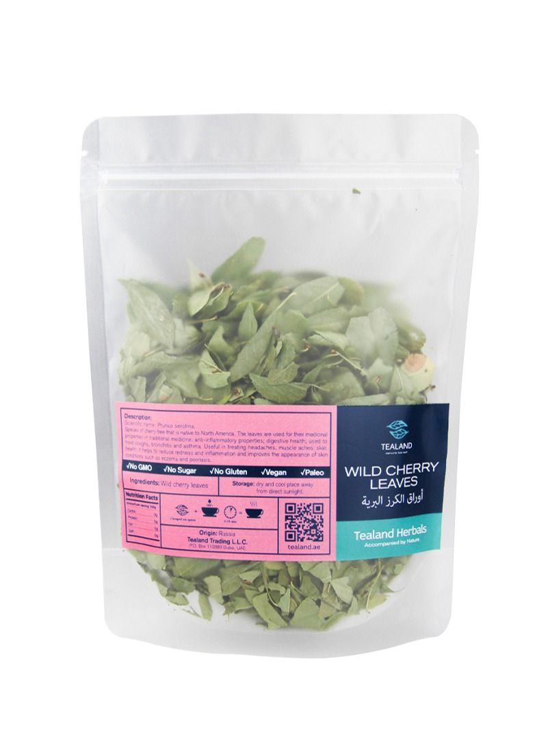 Tealand Herbal Tea Wild Cherry Leaves Antioxidant Rich Natural & Pure Taste Caffeine-Free Stress Relieving Immune Support 25g  - Image 1