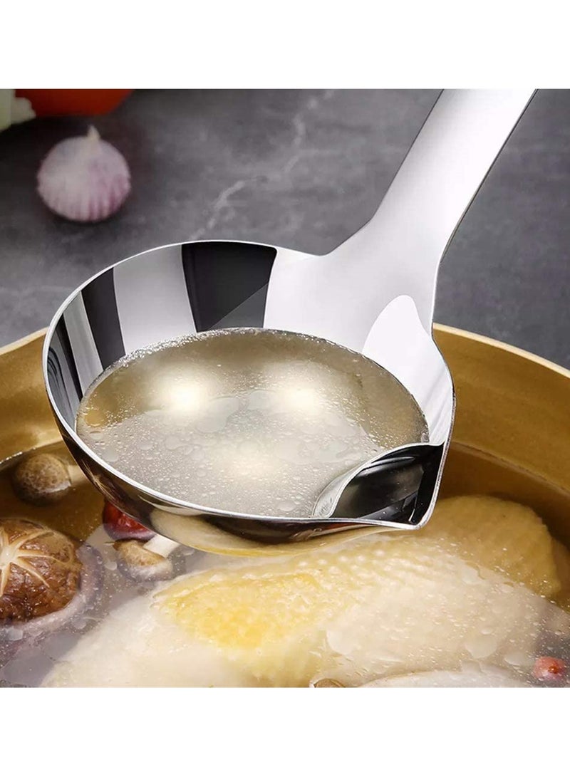 Stainless Steel Oil Filter Spoon with Heat Resistant Plastic Handle Fat Separator Skimmer for Kitchen Use - Image 3