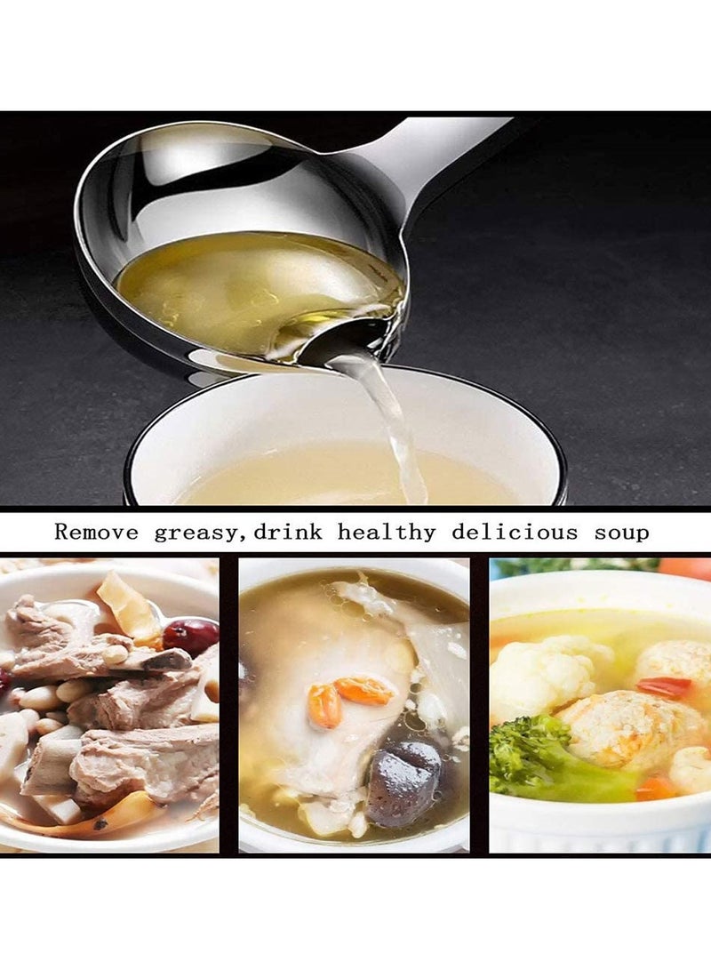 Stainless Steel Oil Filter Spoon with Heat Resistant Plastic Handle Fat Separator Skimmer for Kitchen Use - Image 5