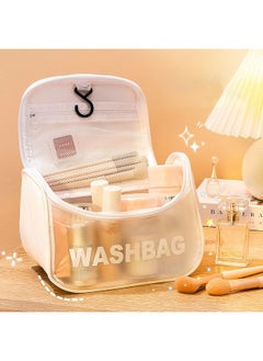 wolpin White Makeup Pouch Pu Toiletry Bag For Women Large Cosmetic Kit Storage Organizer Travel Vanity Grooming Make Up Washbag, 13 cm - pzsku/ZC4799861B4D9DAE400ACZ/45/_/1738306246/b231bbde-7283-4af4-b82d-24094e61fc6d