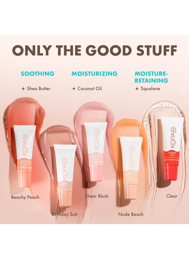 Kopari Kopari Coconut Lip Glossy | Nude Tint Birthday Suit | Vegan Hydrating Moisturizing Lip Oil Vitamin E Shea Butter Long Wear High Shine Non Sticky | Natural Clean Plant Based Non Toxic Balm Paraben Free  - Image 5