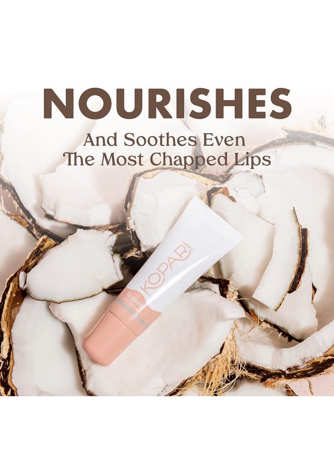 Kopari Kopari Coconut Lip Glossy | Nude Tint Birthday Suit | Vegan Hydrating Moisturizing Lip Oil Vitamin E Shea Butter Long Wear High Shine Non Sticky | Natural Clean Plant Based Non Toxic Balm Paraben Free  - Image 2