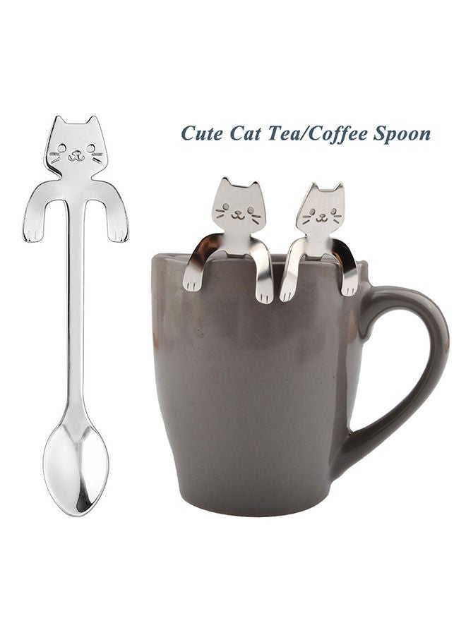 NIBEMINENT Long Handle Cute Cat Spoon Silver 11.8x1.8centimeter  - Image 4