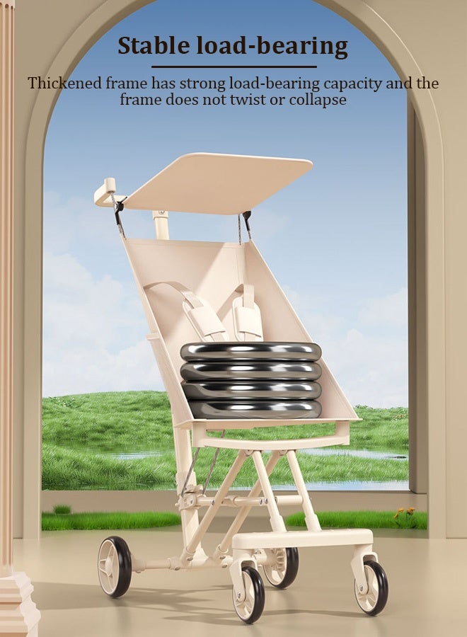 Joudiplay Lightweight Airplane-safe Stroller Folds Up With One Hand Take Up  Little Space Foldable Sun Canopy And Shoulder Straps Suitable For Children From 6-48 months - Image 5