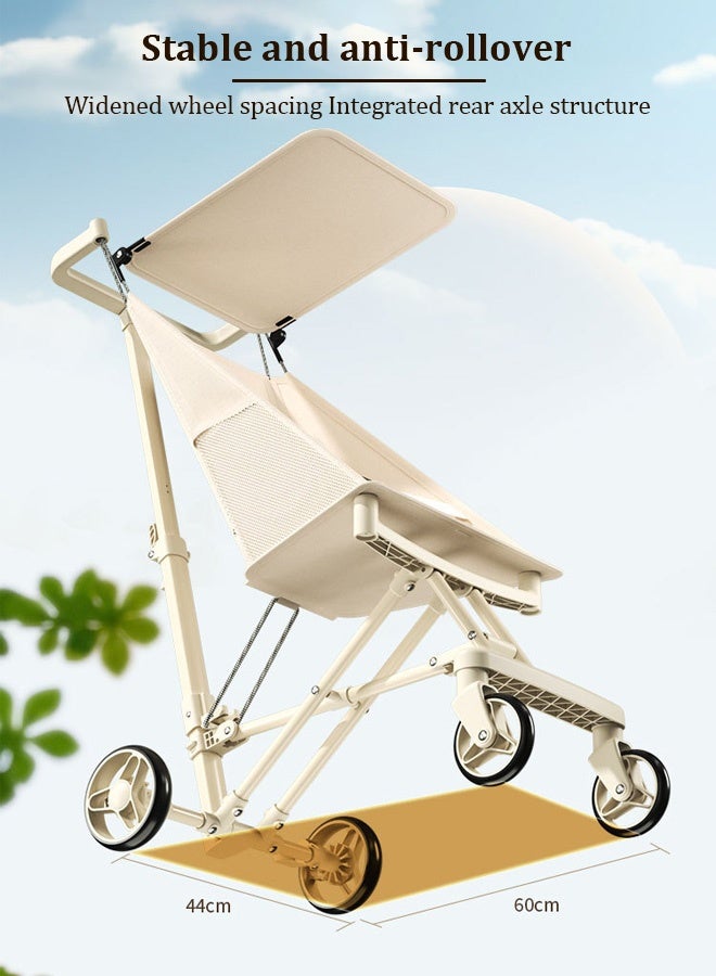 Joudiplay Lightweight Airplane-safe Stroller Folds Up With One Hand Take Up  Little Space Foldable Sun Canopy And Shoulder Straps Suitable For Children From 6-48 months - Image 4