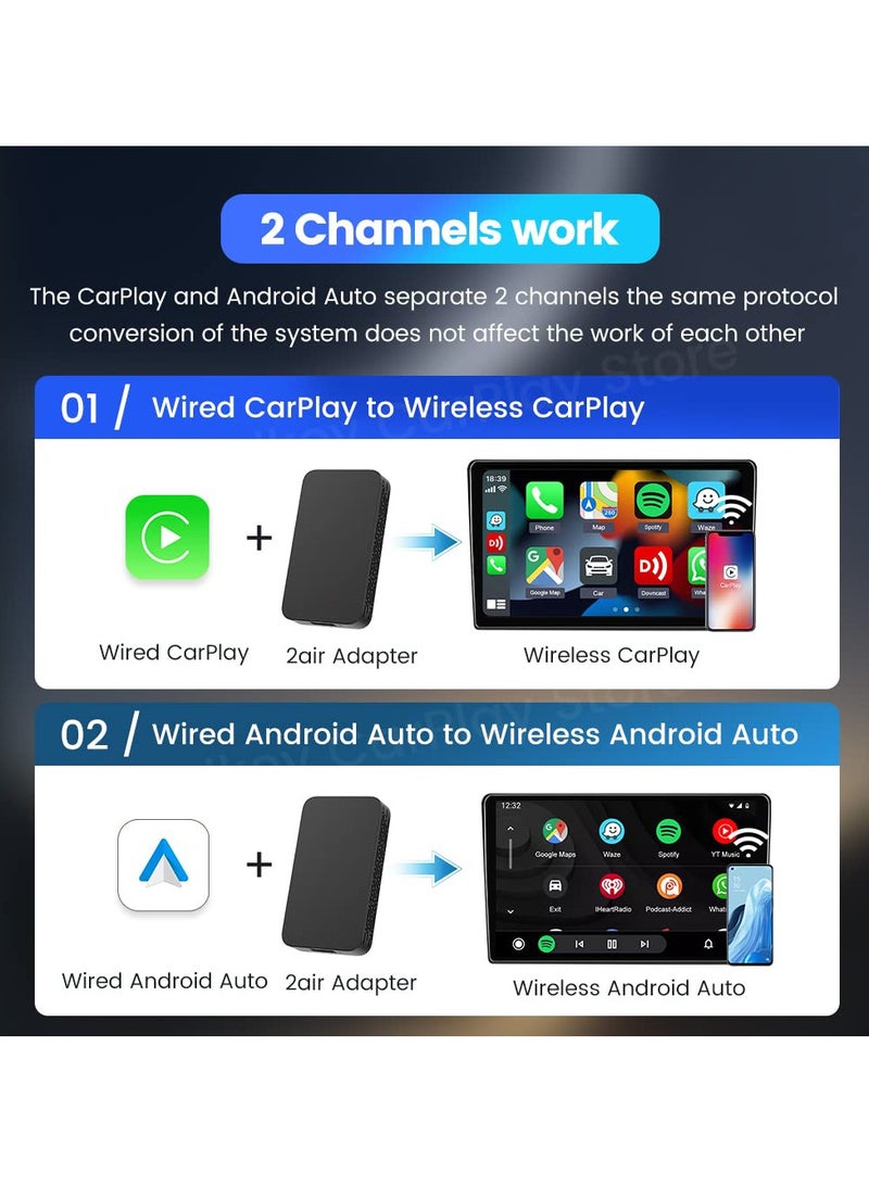 KASTWAVE Wireless CarPlay Adapter - Apple CarPlay Android Auto Wireless Adapter Will Built-in Wired to Wireless. Plug and Play Auto Connection Online Upgrades(Video Mirror not Supported) - Image 5