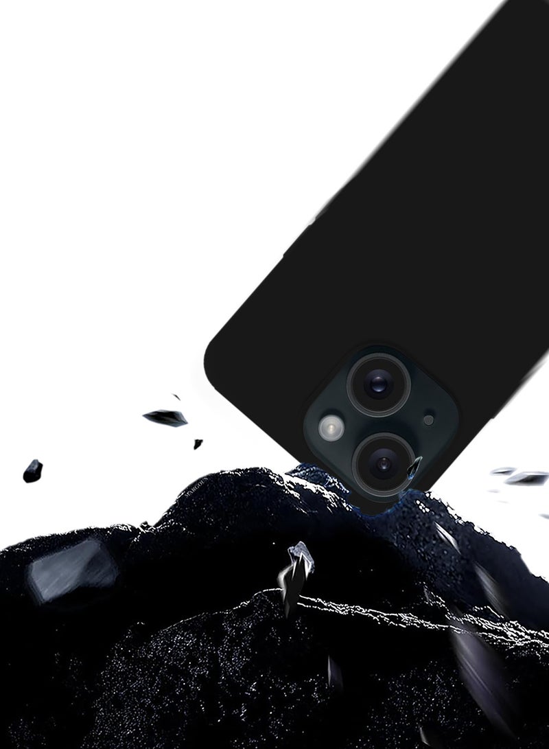 CATANES Silicone Case Cover for Apple iPhone 15 Plus, Slim Protective Cover with Microfiber Lining, Drop Protection - Black - Image 4