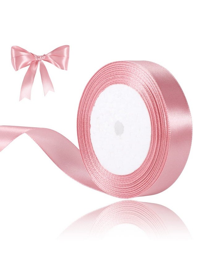 Prudiut - 1 Inch Pink Ribbon Pink Satin Ribbon Gift Wrapping Ribbons For Wedding Party Decorations Pink Bows Making Flower Bouquet Wrapping - Image 1