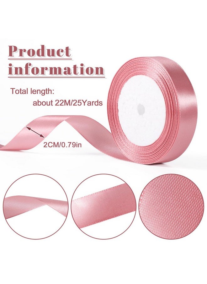 Prudiut - 1 Inch Pink Ribbon Pink Satin Ribbon Gift Wrapping Ribbons For Wedding Party Decorations Pink Bows Making Flower Bouquet Wrapping - Image 1