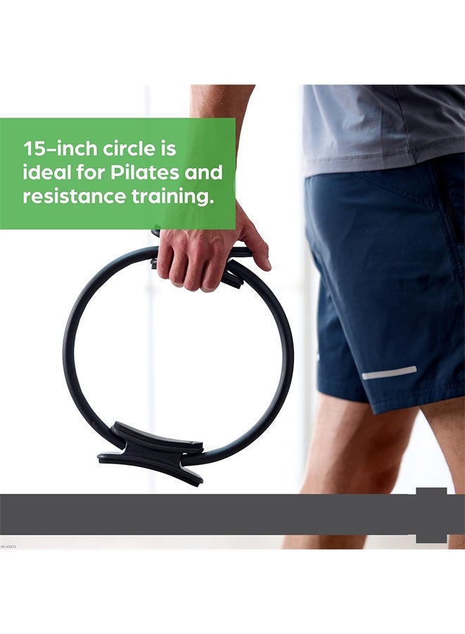 HOMESTAR Pilates Ring Fitness Circle, Lightweight and Durable Foam Padded Handles, Flexible Resistance Exercise Equipment, Black - Image 3
