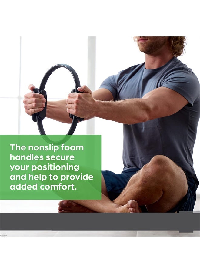 HOMESTAR Pilates Ring Fitness Circle, Lightweight and Durable Foam Padded Handles, Flexible Resistance Exercise Equipment, Black - Image 4