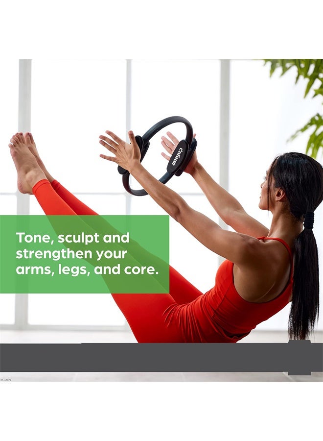 HOMESTAR Pilates Ring Fitness Circle, Lightweight and Durable Foam Padded Handles, Flexible Resistance Exercise Equipment, Black - Image 2