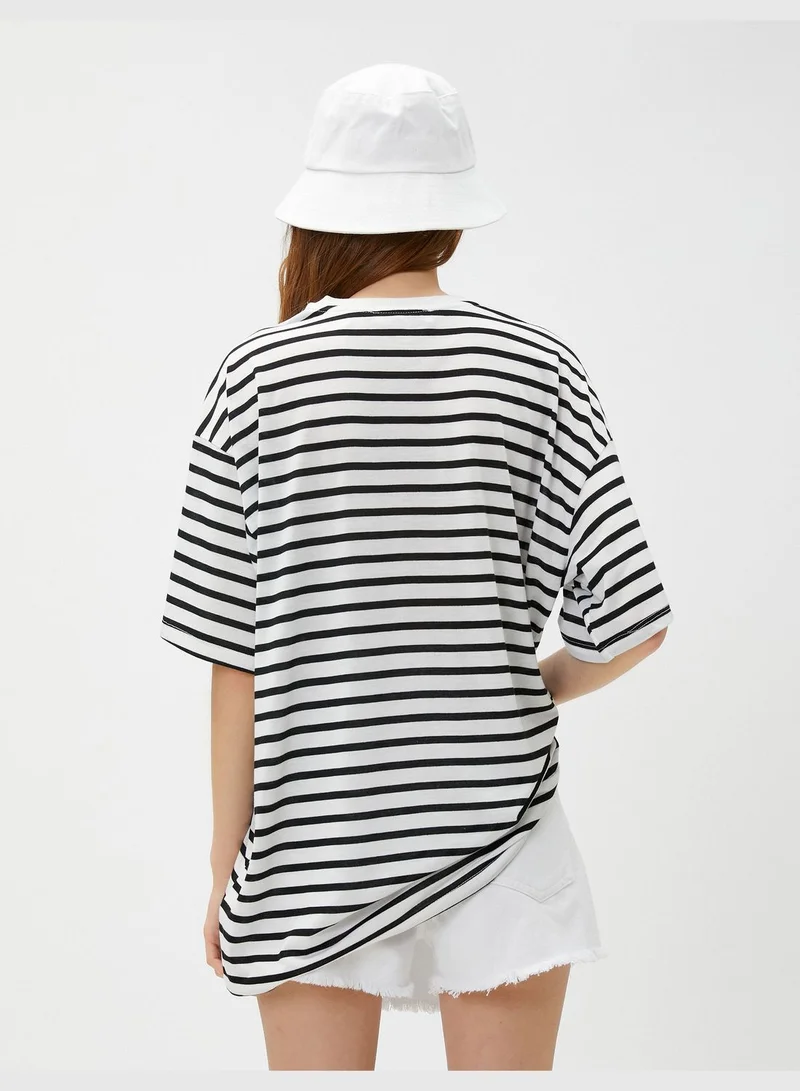 كوتون Short Sleeve Crew Neck Viscose Mix T-Shirt