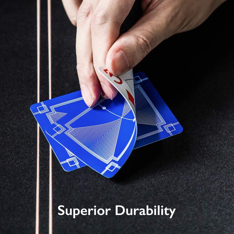 SLOWPLAY 100% Plastic Playing Cards, 2-Deck Poker Card Set, Jumbo Index, Poker Size, Superior Flexibility and Durability, Waterproof & Washable, Professional Playing Cards for Texas Hold’em Poker - Image 4