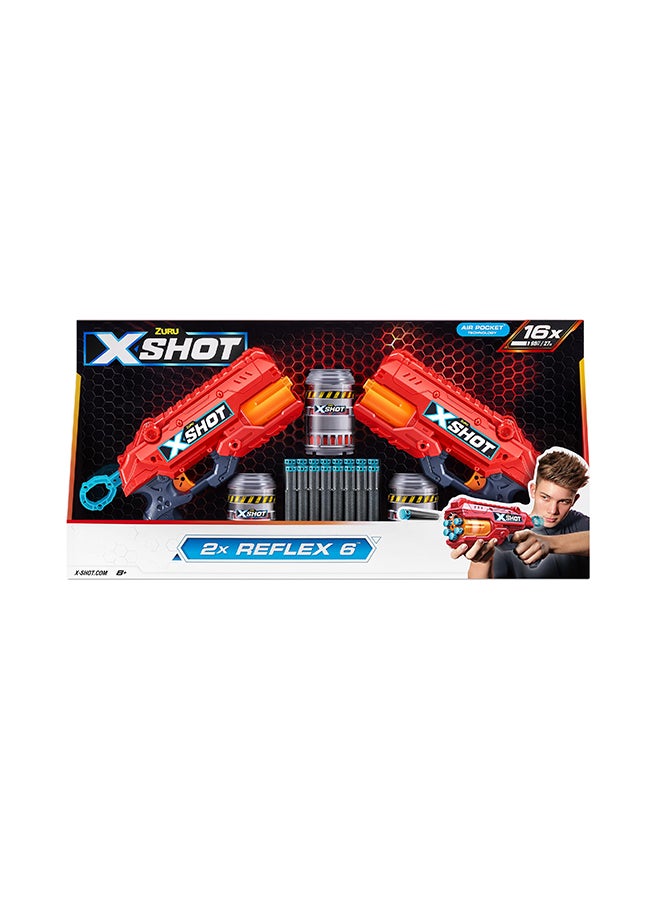 Zuru X-Shot إكسل ريفليكس-6 عبوة مزدوجة - لعبة التصويب للأولاد والبنات ، مناسبة للأطفال والمراهقين والبالغين ، أنشطة خارجية في العطلات ، هدايا للأطفال من عمر 8 سنوات فما فوق  - Image 1
