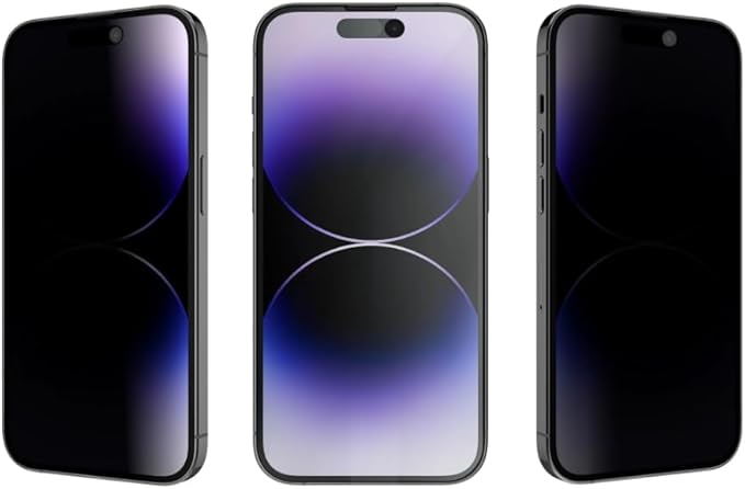 Lito Tempered Glass Privacy Screen Protector for iPhone 14 Pro, anti Spy, Electroplating fingerprint oil, 9H hardness advnced shatter ,anti-fingerprint, 2.5D Full Screen Coverage with Dustproof Design, High Definition Clarity clear - Image 2