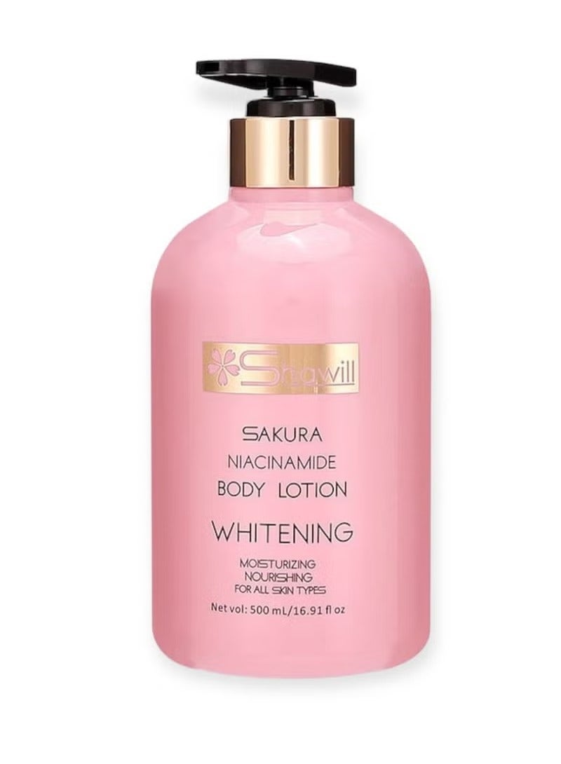 Shawill Sakura Body Lotion 500ml Niacinamide Cherry Whitening Brighten Moisturizing Nourish Dry Skin