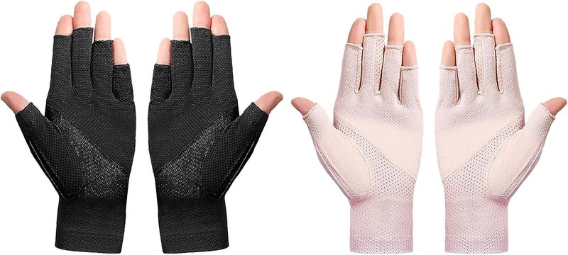 Ylucky Lightweight Summer Fingerless Gloves Men Women UV Sun Protection Driving Cotton Gloves Nonslip Touchscreen Gloves - Image 1