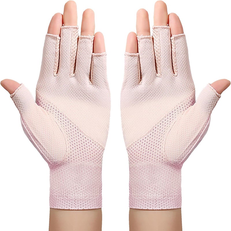 Ylucky Lightweight Summer Fingerless Gloves Men Women UV Sun Protection Driving Cotton Gloves Nonslip Touchscreen Gloves - Image 5