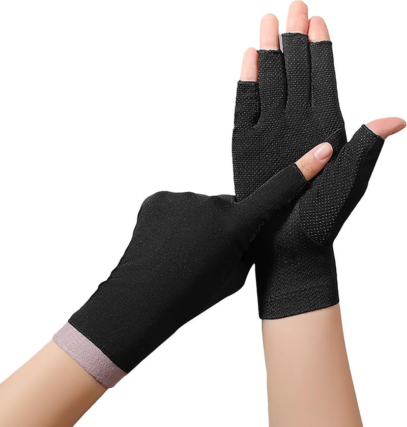 Ylucky Lightweight Summer Fingerless Gloves Men Women UV Sun Protection Driving Cotton Gloves Nonslip Touchscreen Gloves - Image 3