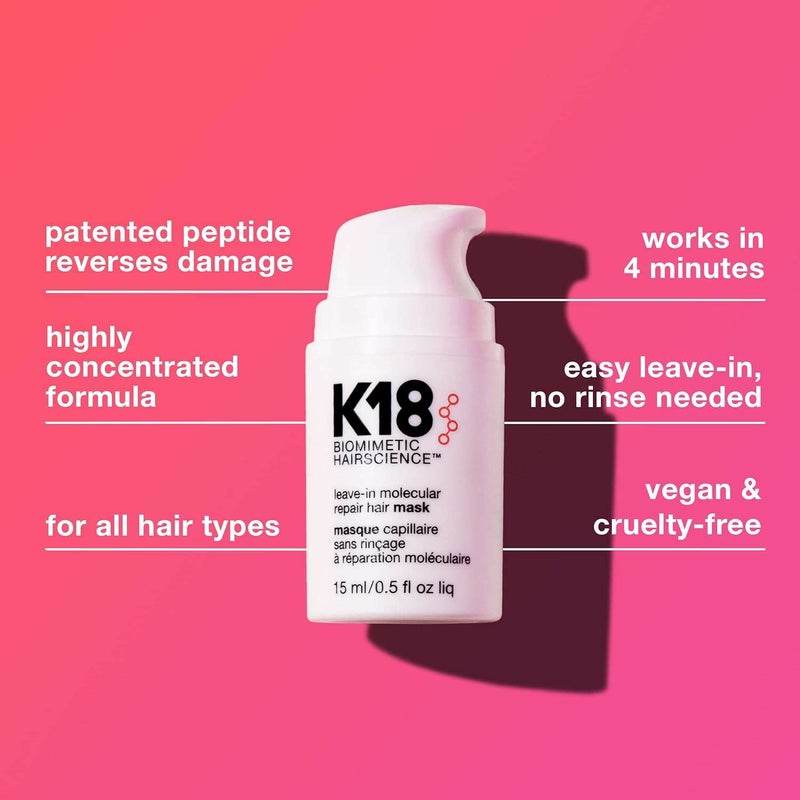 K18 Leave-In Molecular Hair Mask 15ml - Image 4
