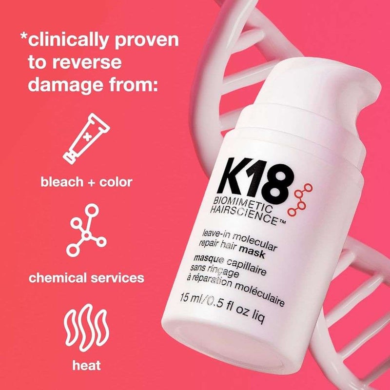 K18 Leave-In Molecular Hair Mask 15ml - Image 3