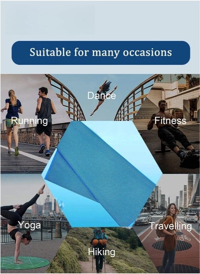 3 قطع مناشف تبريد للطقس الحار، منشفة تبريد فورية قابلة للتنفس، خرق باردة للرقبة، مناشف عرق للصالة الرياضية واليوغا والجولف والتنس والتمرين والسفر، 100*30 سم، أزرق - Image 5