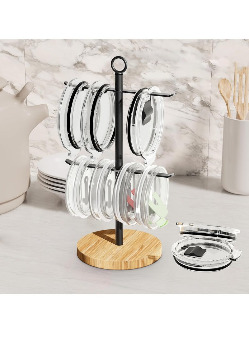SYOSI Tumbler Lid Organizer, Cup Lid Organizer for Tumbler Lids and Tumbler Lids, Space Saving Stand, Cabinet for Simple Modern Tumbler Lid, Holds up 16 Lids for Kitchen Organizers and Storage - Image 1