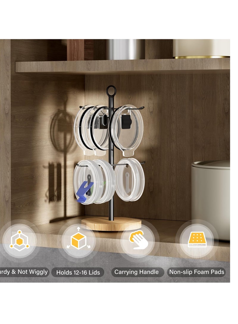 SYOSI Tumbler Lid Organizer, Cup Lid Organizer for Tumbler Lids and Tumbler Lids, Space Saving Stand, Cabinet for Simple Modern Tumbler Lid, Holds up 16 Lids for Kitchen Organizers and Storage - Image 2