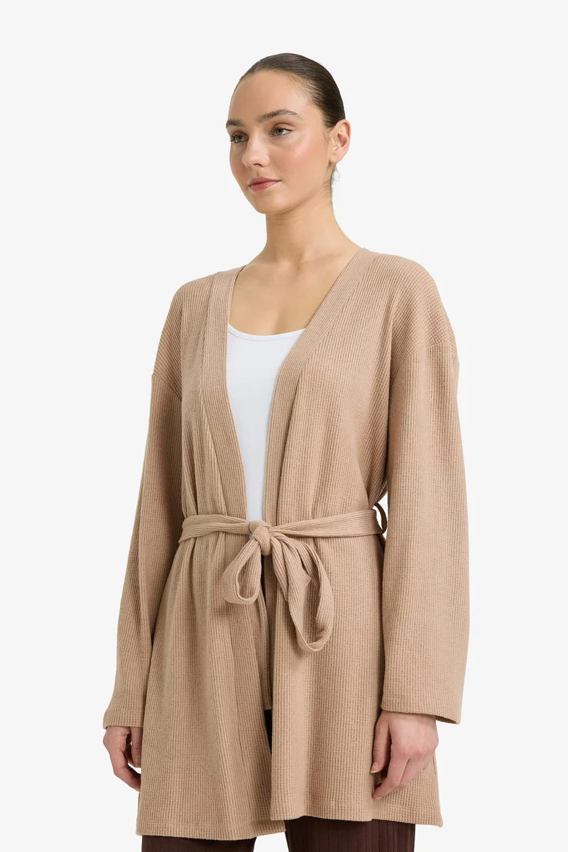 Defacto  Regular Fit Wrap Collar Welsoft Plush Robe  | Best Price UAE