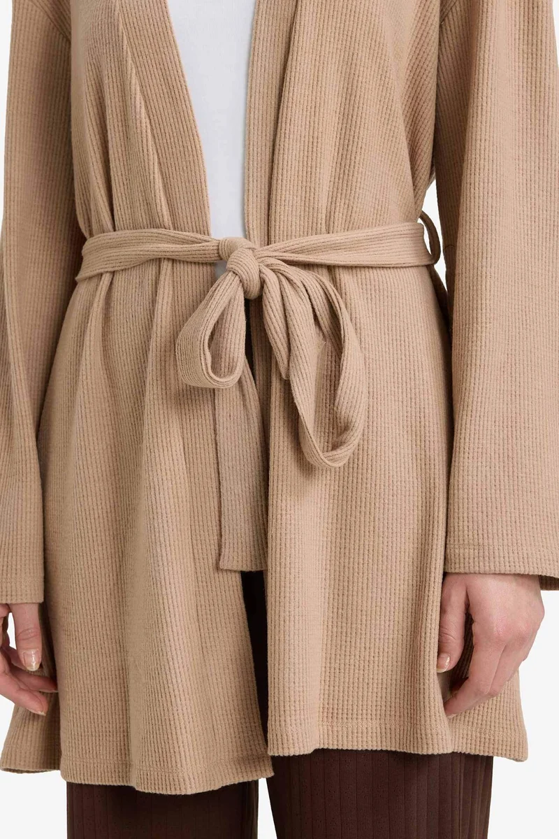 Defacto  Regular Fit Wrap Collar Welsoft Plush Robe  | Best Price UAE