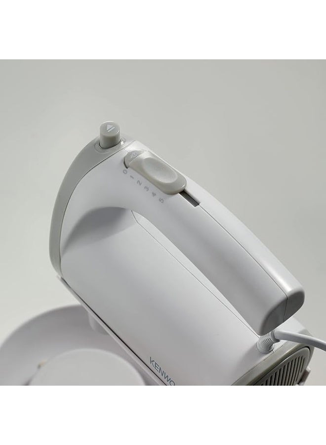 KENWOOD Hand Mixer Electric Whisk, 300W,5 Speeds + Turbo Button, Twin Stainless Steel Kneader and Beater for Mixing, Whipping, Whisking, Kneading - 300 W HMP20.000WH White - Image 3