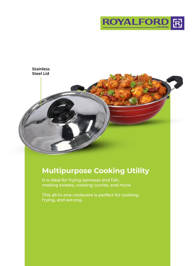 Royalford 18Cm Mini Kadai With Stainless Steel Lid Multicolor Made In India Multicolor 18Cmcm - Image 3