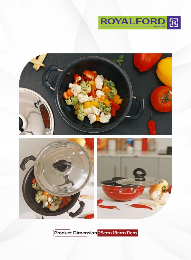 Royalford 18Cm Mini Kadai With Stainless Steel Lid Multicolor Made In India Multicolor 18Cmcm - Image 5