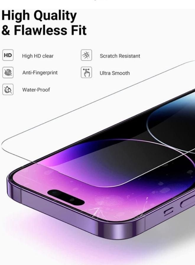 إيه إم إس شاشة حماية مصنوعه من الزجاج المقوى لهاتف آبل ايفون 14 برو شفاف - Image 2