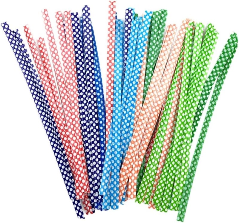 500 Pcs Mixed Colors Dot Pattern Twist Ties For Gift Bags Pastry Cupcake Packaging - Image 1