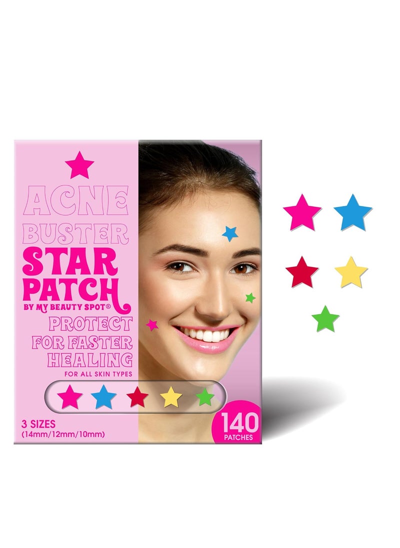 My Beauty Spot My Beauty Spot Star Pimple Patches  Cute Acne Patches for Face 140 Patches with Hydrocolloid Tea Tree Extract  Salicylic Acid Colorful Fun Designs  Pimple Patches for Face Acne Spot Treatment 