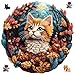 Qiuenisray Mothers Day Wooden Puzzles Sweet Heart Cat Love Jigsaw Puzzle 200 Piece Beautiful Wall Decor FSC Certified Unique Shape Puzzle Pieces Wood Puzzle Gift for Family Game 112x112 in - Image 2